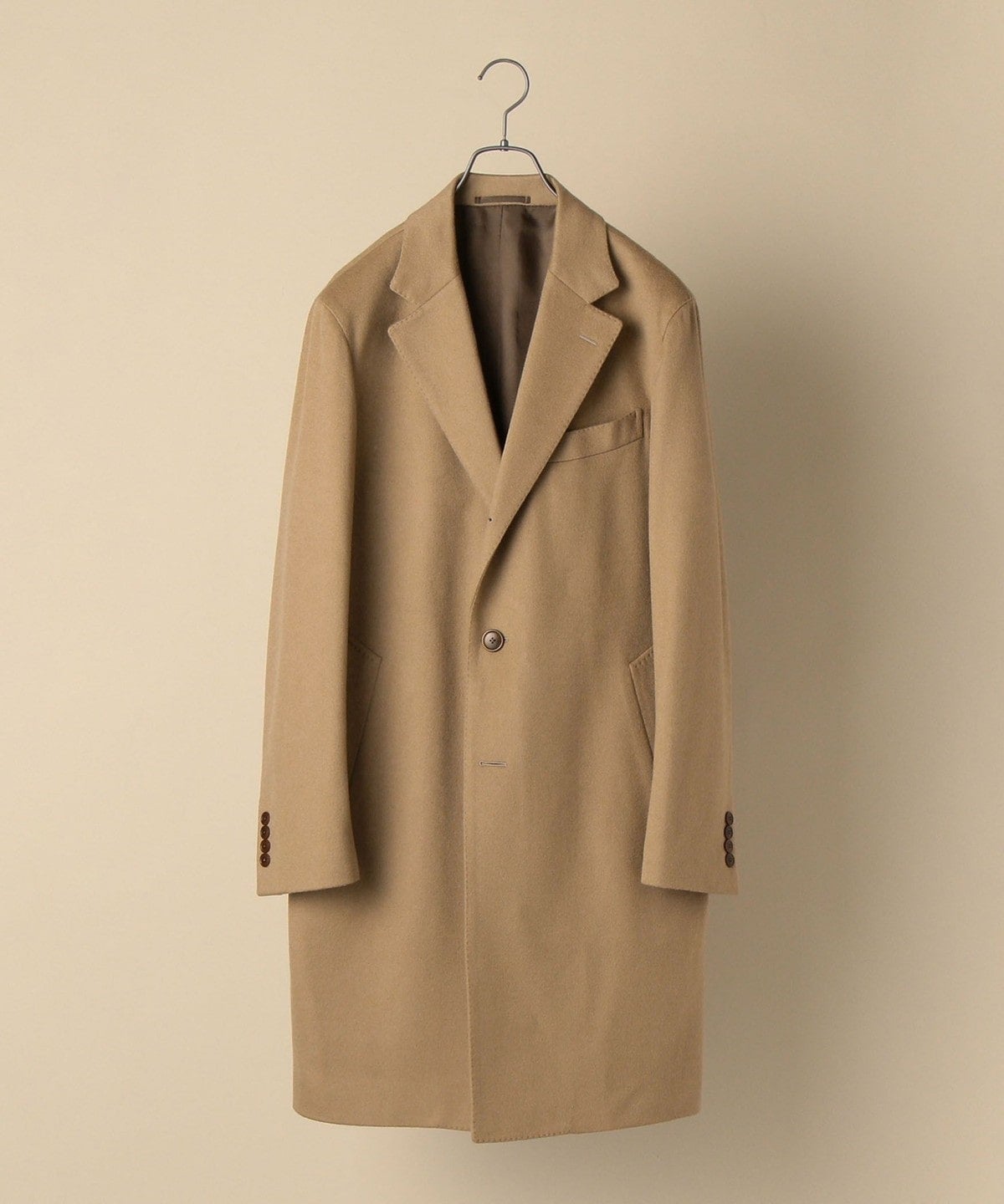 SD: ウール カシミヤ ソリッド チェスターコート / L / カーキ | SHIPS