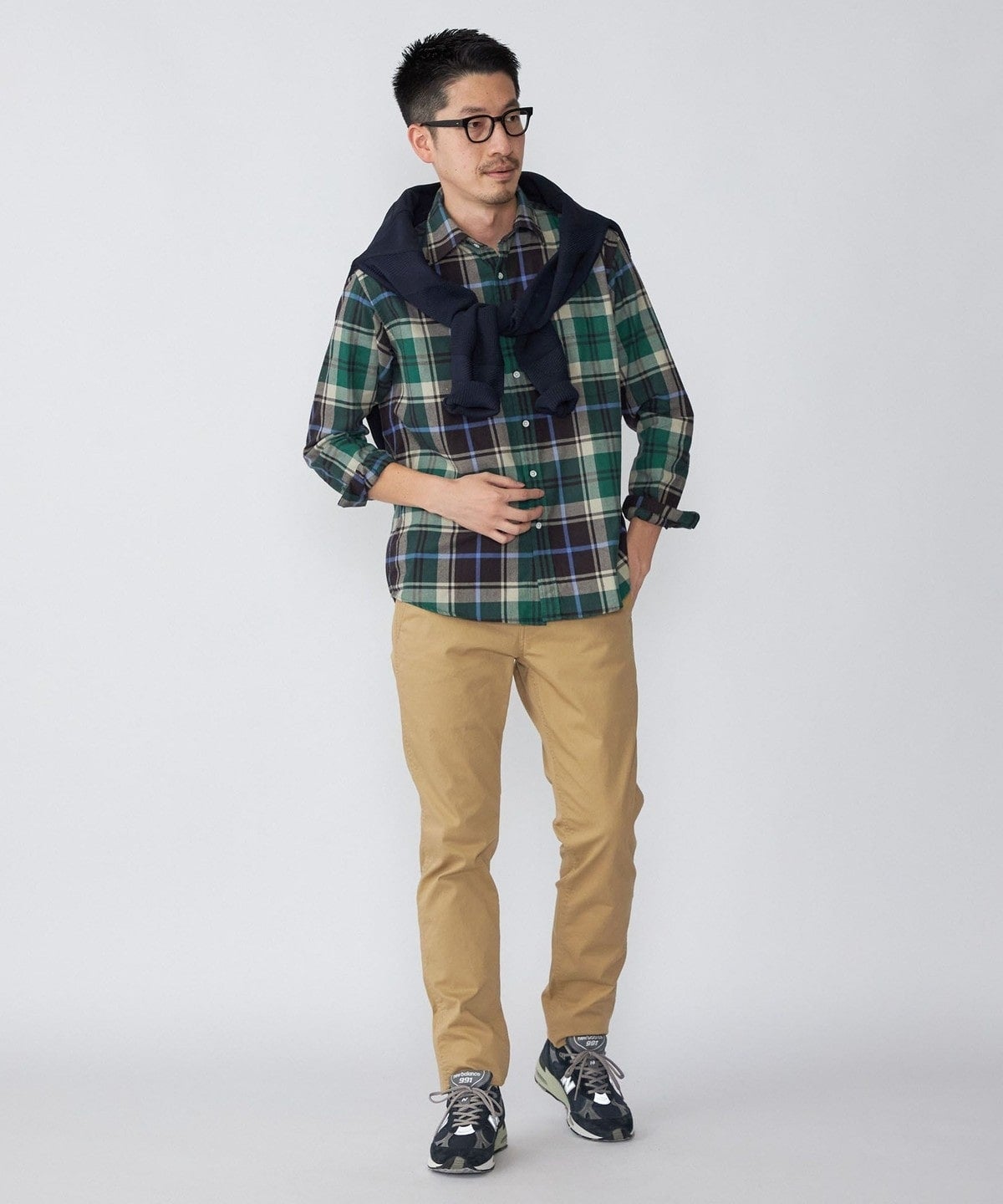 SHIPS: 綿ビエラ ビッグチェック レギュラーカラーシャツ