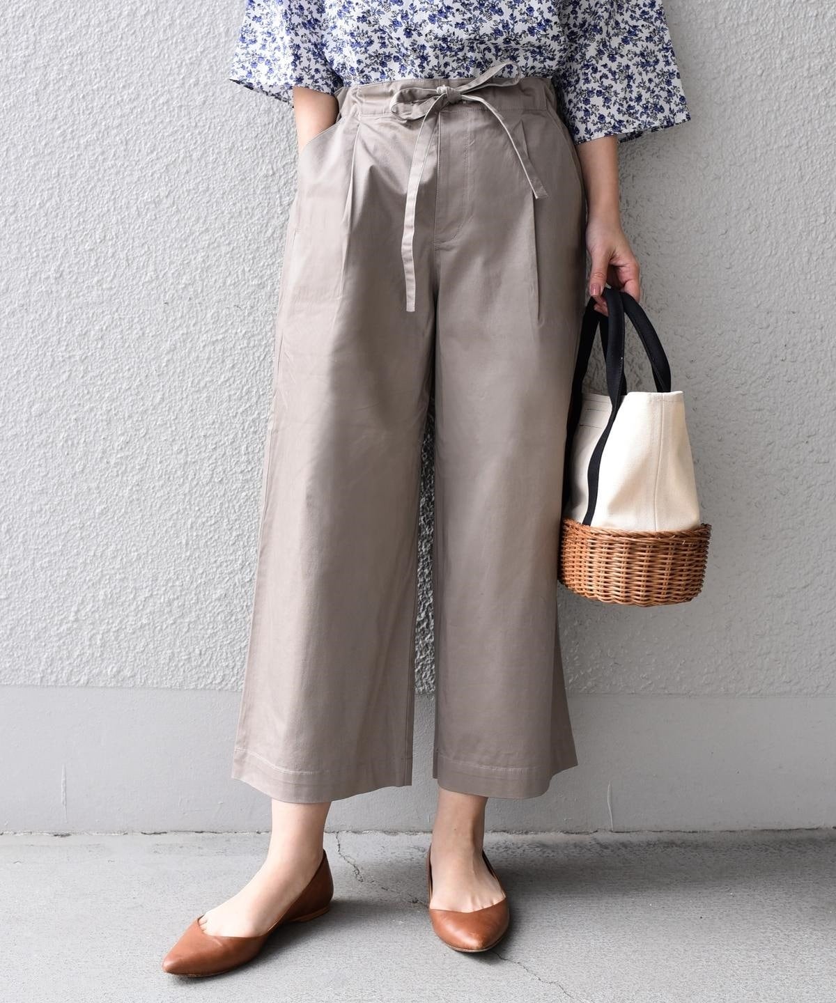 SHIPS Days STANDARD: コットンストレッチ ワイドパンツ