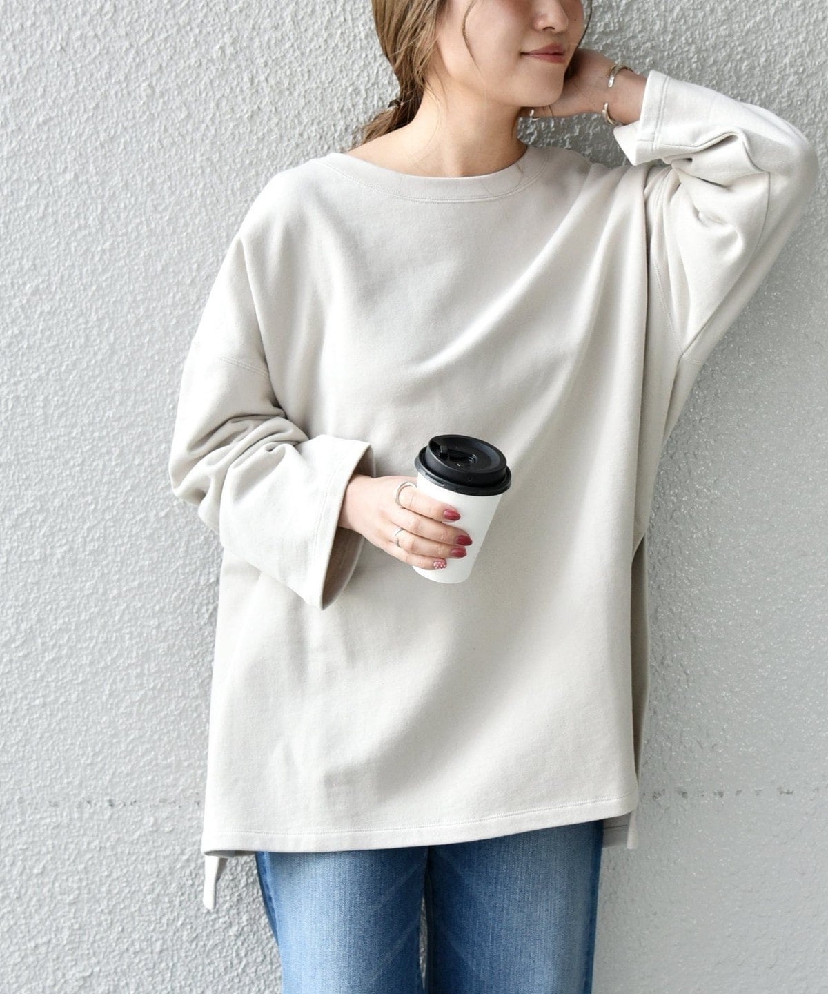 SHIPS any:〈抗菌防臭〉USAコットン 裏毛 ワイド プルオーバー