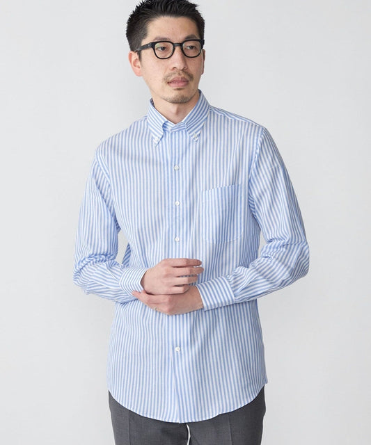 SHIPS: パナマ織り イタリアンボタンダウン ロンスト シャツ