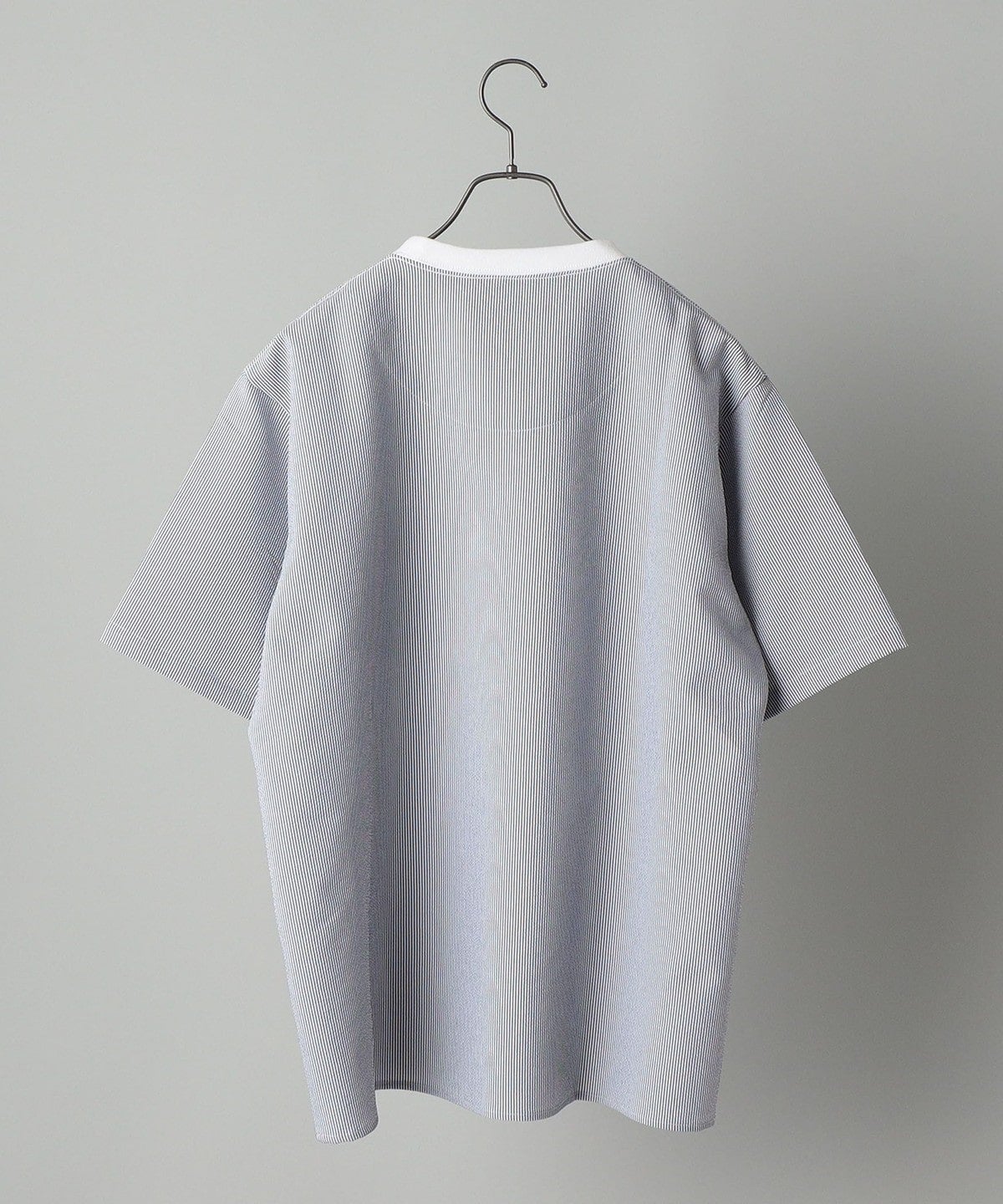 SHIPS: COOLMAX(R) シアサッカー ストライプ クルーネック Tシャツ
