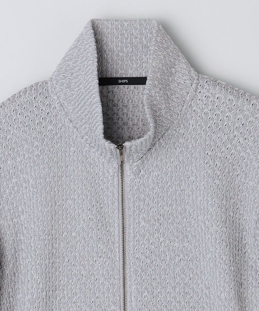 SHIPS: 〈手洗い可能〉コットン ローゲージ ドライバーズ ジップ ニット カーディガン