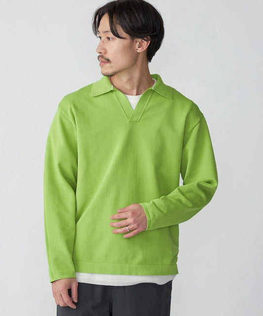 SHIPS:〈手洗い可能〉14ゲージ TEXBRID(R) ミラノリブ スキッパー ポロシャツ