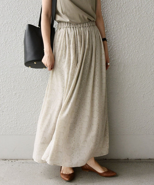 〈手洗い可能〉ウォッシャブルパイソンプリントスカート