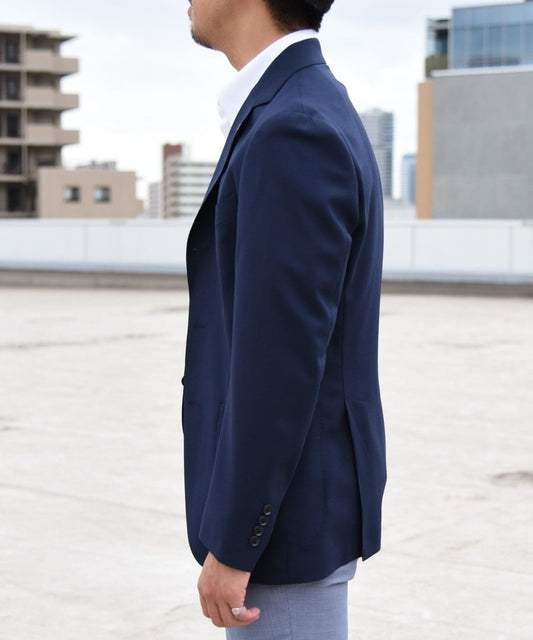 SHIPS:洗濯機洗い可能 ウールミックス ネイビー ジャケット