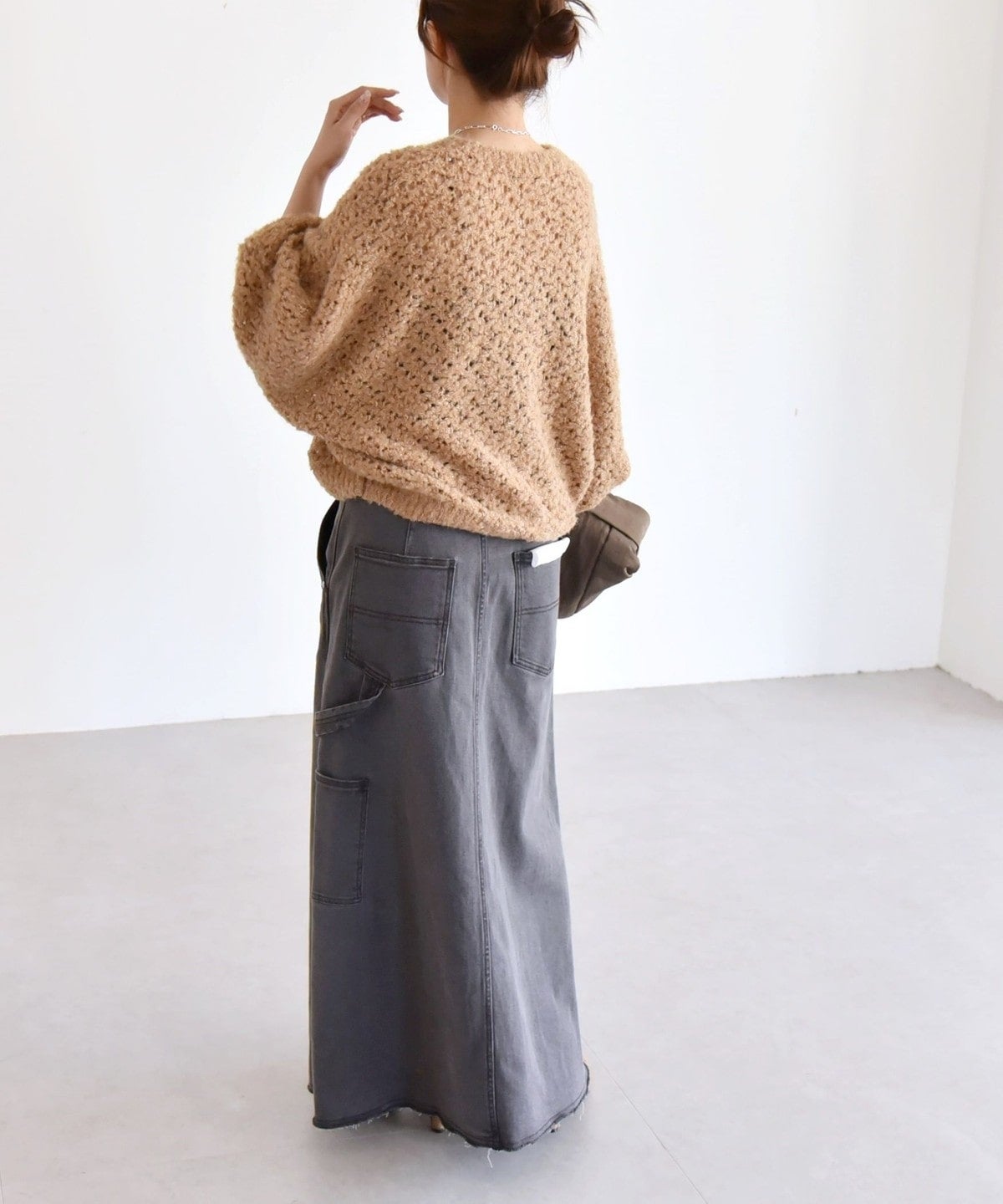 quaranciel:〈手洗い可能〉スパンコール クルーネック ドルマン ニット