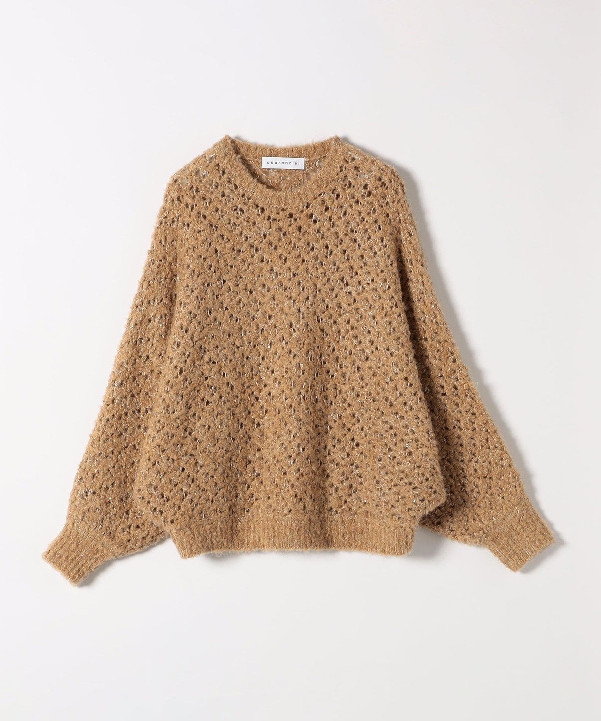 quaranciel:〈手洗い可能〉スパンコール クルーネック ドルマン ニット