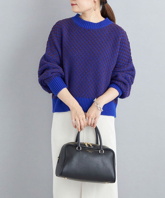 〈手洗い可能〉ジャカードショート丈ワイドプルオーバー