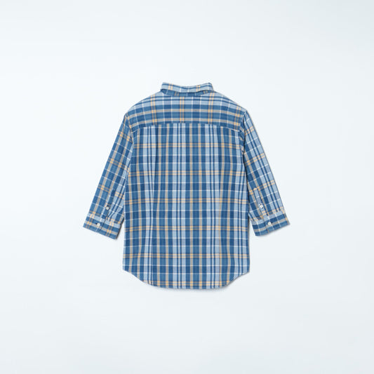 SHIPS JET BLUE:LIGHT INDIGO CHK 7S