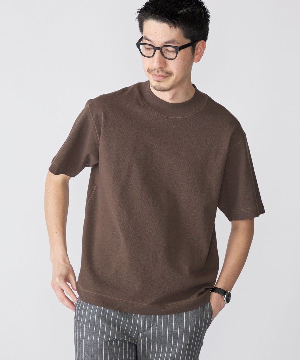 SHIPS: カノコ コンフォート ネック Tシャツ / L / ブラウン | SHIPS