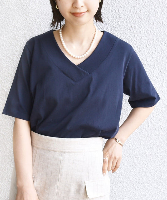 【WEB限定】〈ネックが選べる2サイズ展開〉オーガニックコットン バリエーションネック TEE