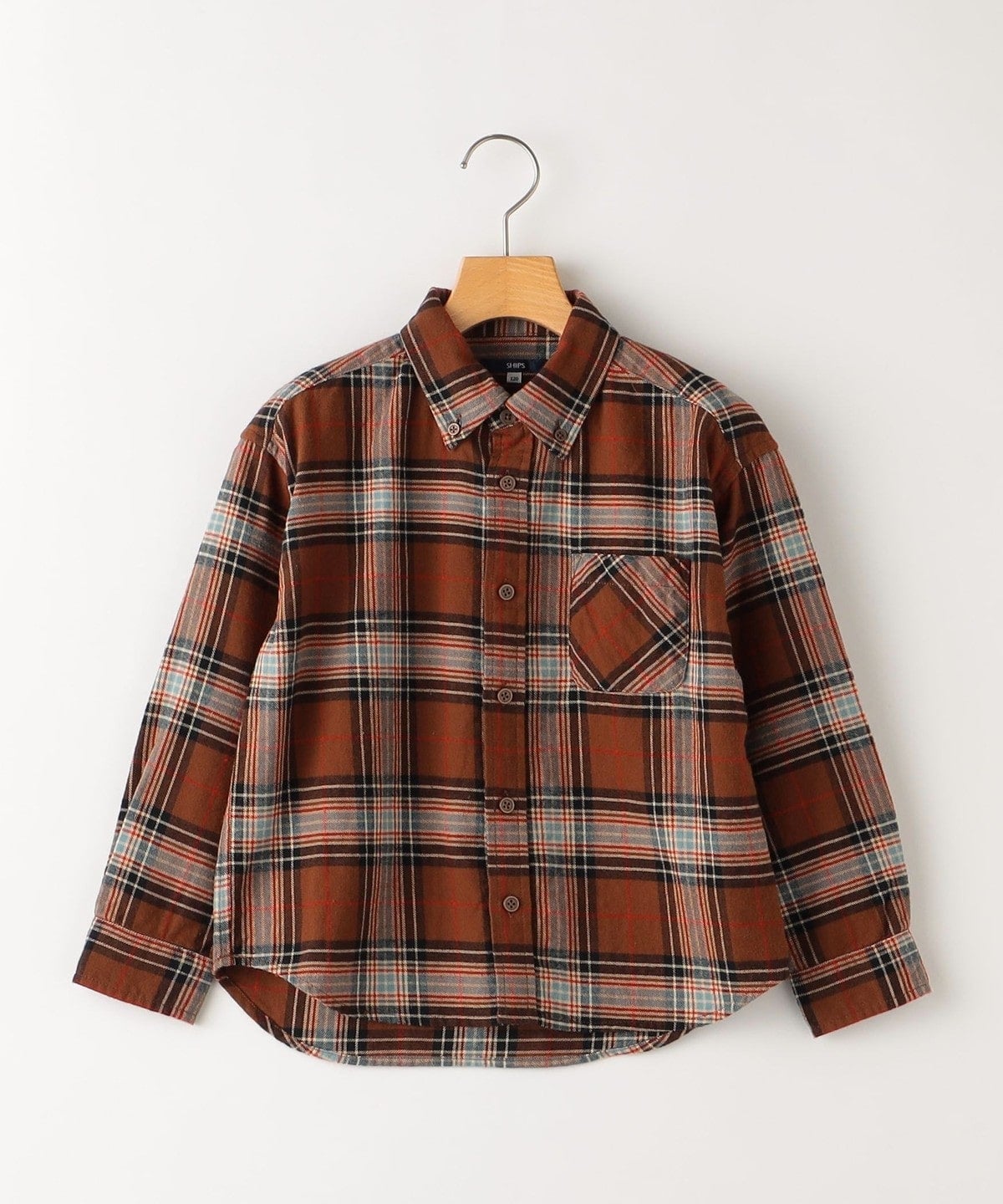 SHIPS KIDS:100〜130cm / ネル チェック ボタンダウン シャツ