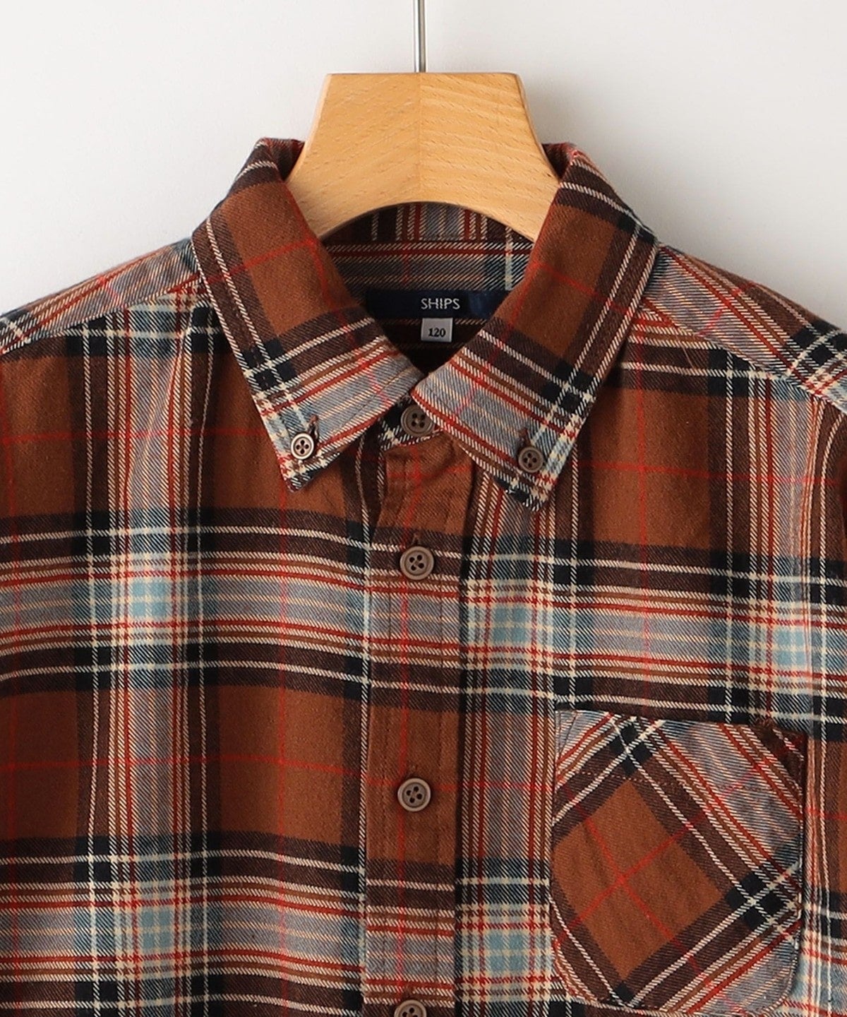 SHIPS KIDS:100〜130cm / ネル チェック ボタンダウン シャツ