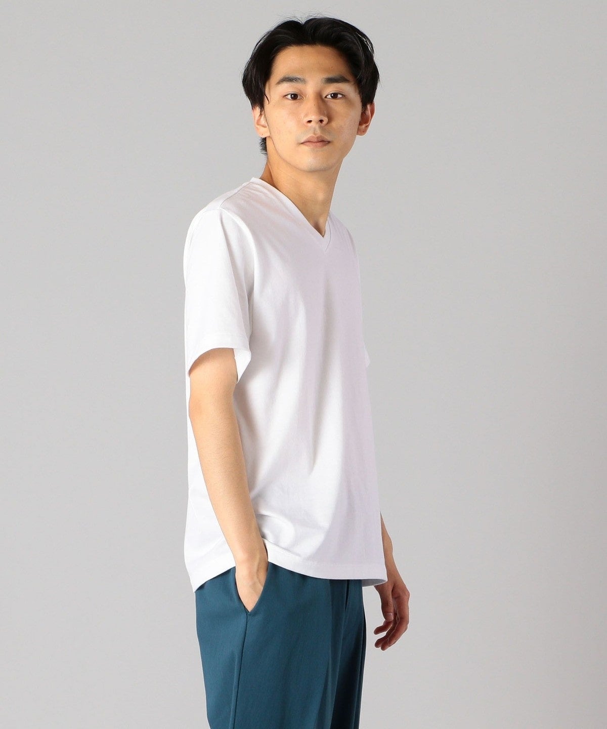 SHIPS: 抗菌・防臭 NANO-FINE(R) コットン Vネック Tシャツ