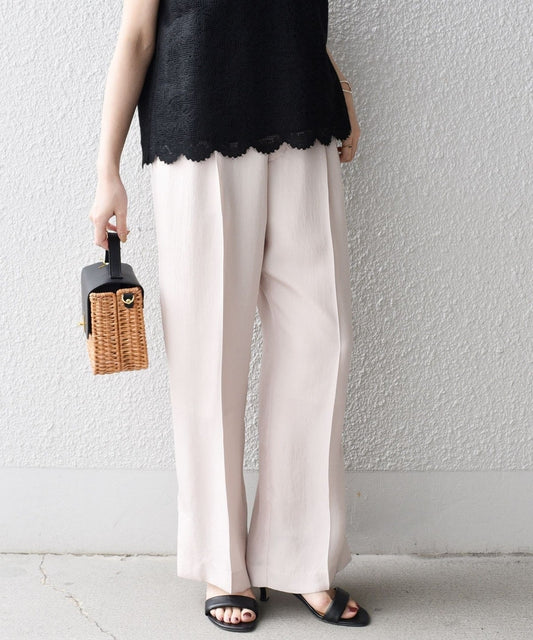 〈手洗い可能〉アセテートツイルマーベルトパンツ