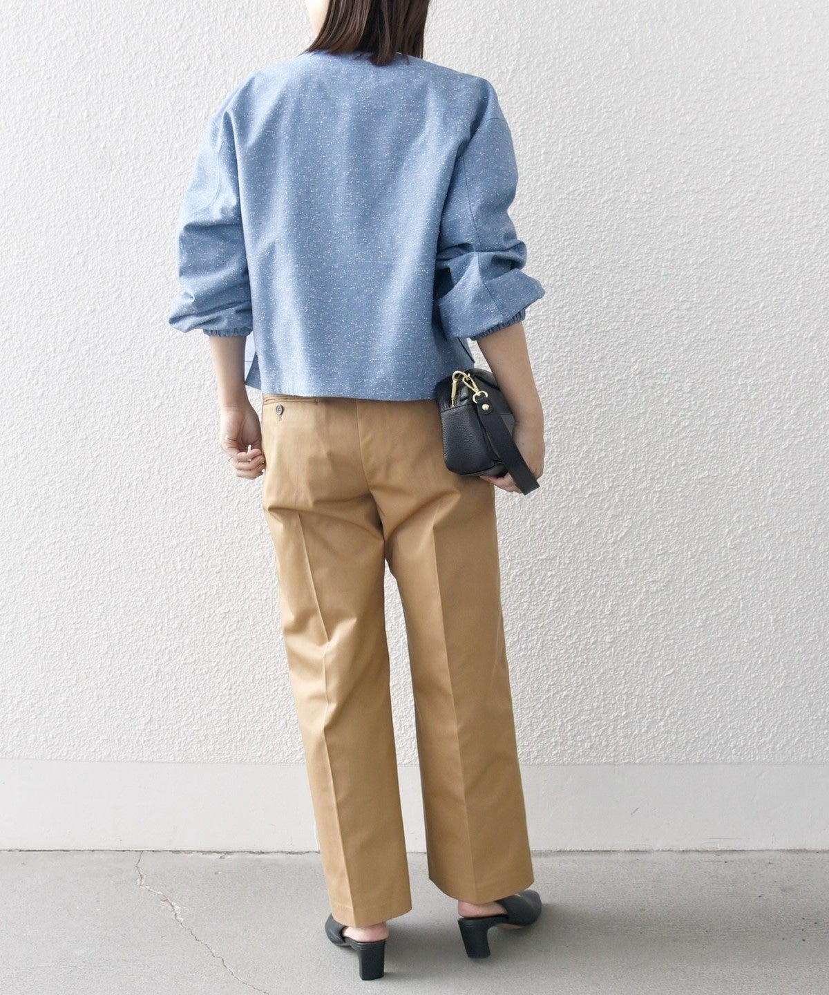 SHIPS any:〈手洗い可能〉ネップヤーン ノーカラー ブルゾン ジャケット