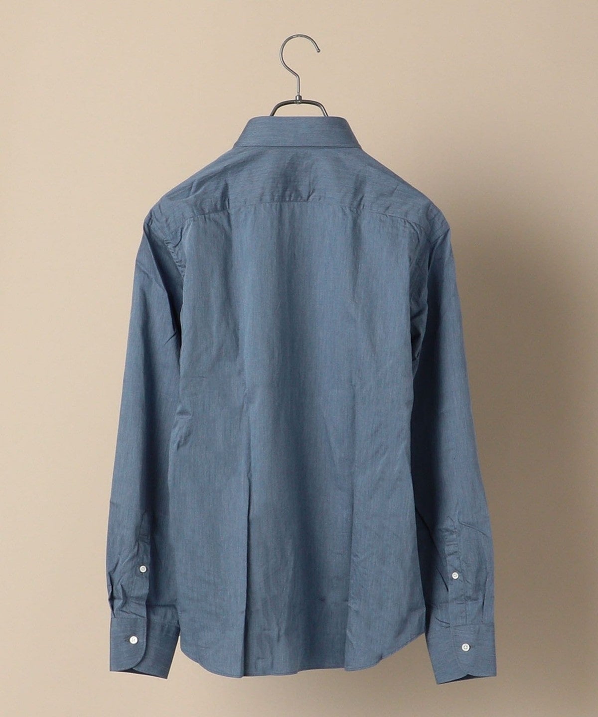 SHIPS:【テレワーク対応可能】SPAIN FABRIC ウォッシュド インディゴライク ワイドカラー シャツ