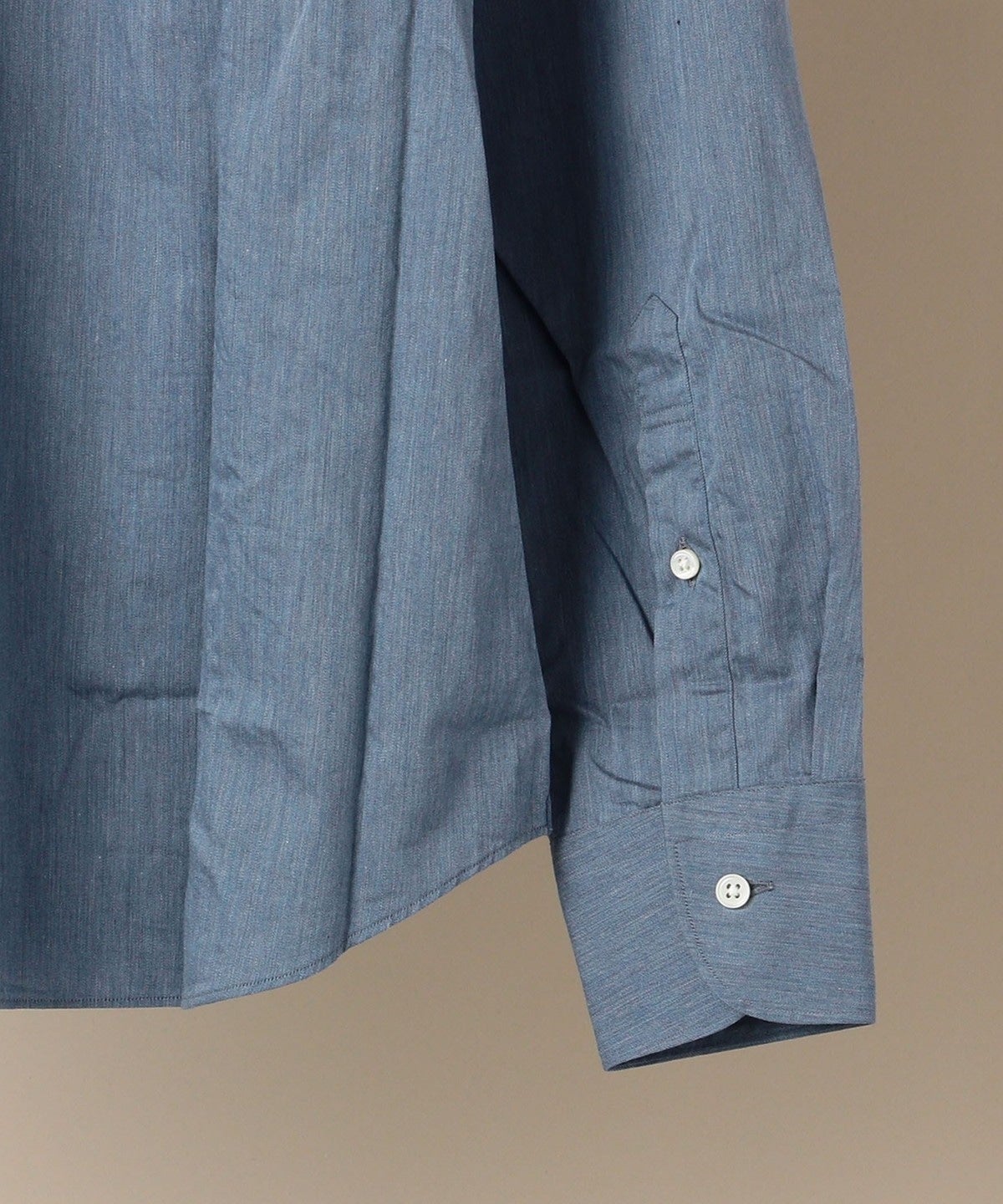 SHIPS:【テレワーク対応可能】SPAIN FABRIC ウォッシュド インディゴライク ワイドカラー シャツ