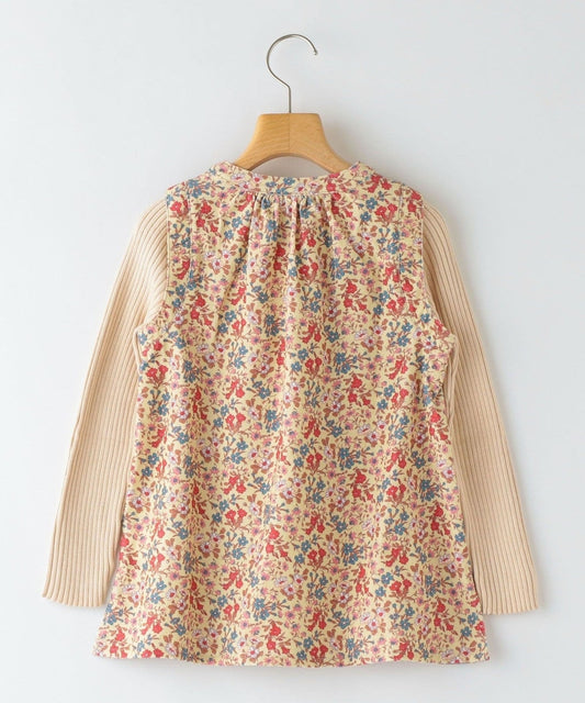 SHIPS KIDS:リバティ リブ レイヤード プルオーバー(100〜130cm)