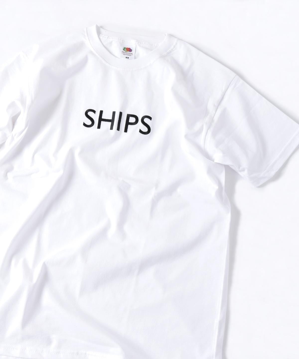 SHIPS:【一部WEB限定カラー】SHIPSロゴ エンブロイダリー Tシャツ