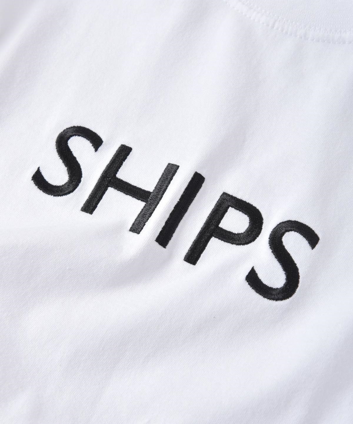 SHIPS:【一部WEB限定カラー】SHIPSロゴ エンブロイダリー Tシャツ