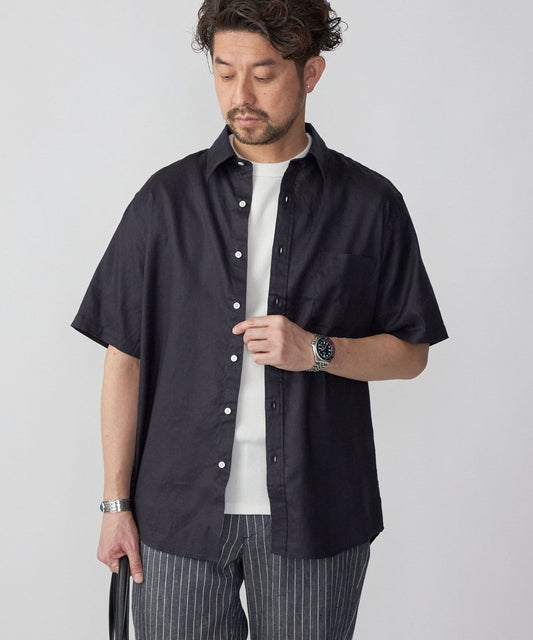 SHIPS: SOLOTEX(R) サフィラン リネン ハイブリッド ショートスリーブシャツ