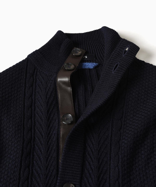 SHIPS: 9ゲージ ランダム/アラン スタンド カーディガン