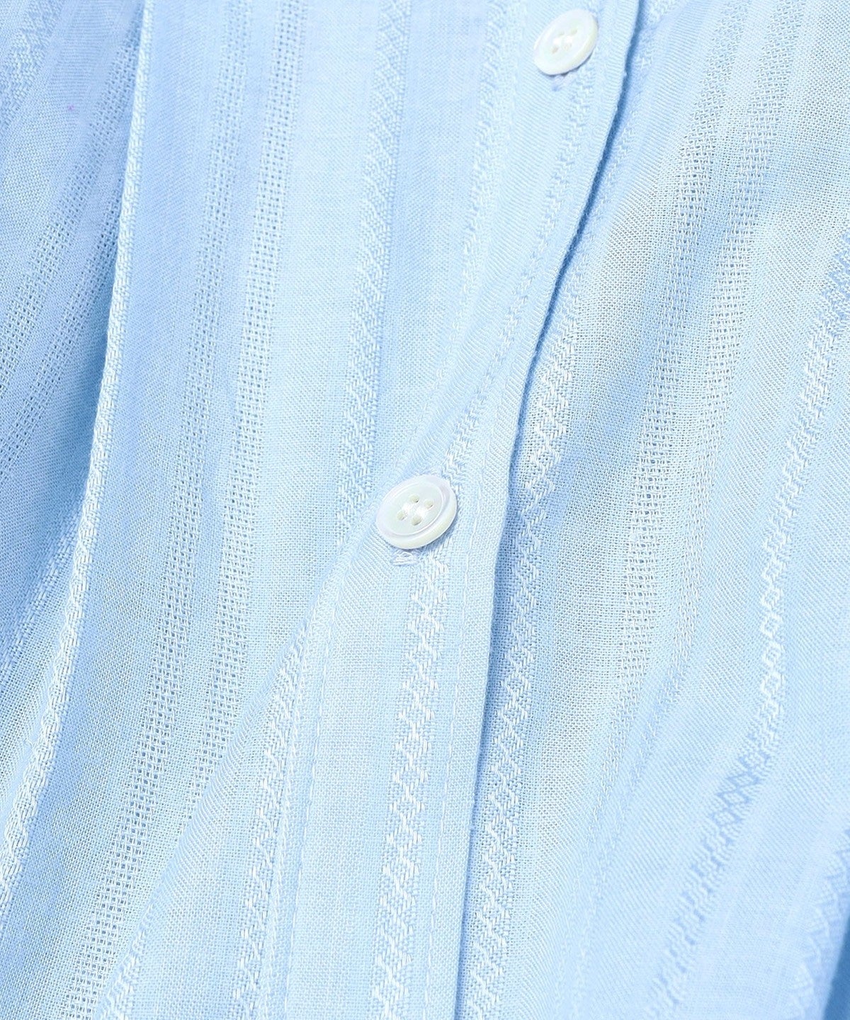 quaranciel:〈手洗い可能〉ストライプ ジャカード タック バンドカラーシャツ