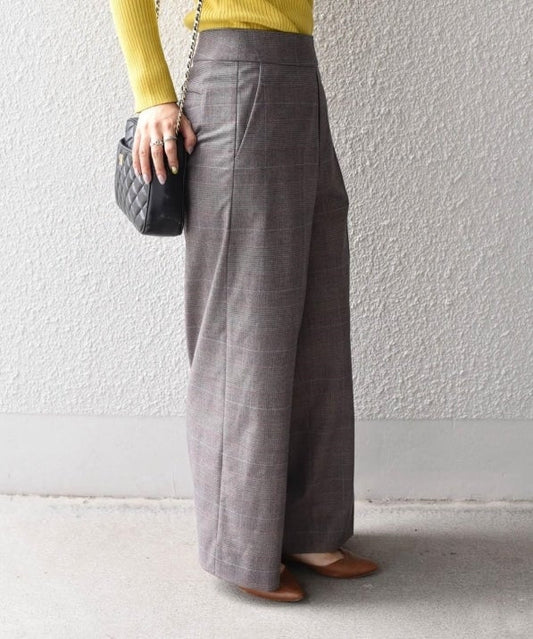 【手洗い可能】チェックパンツ