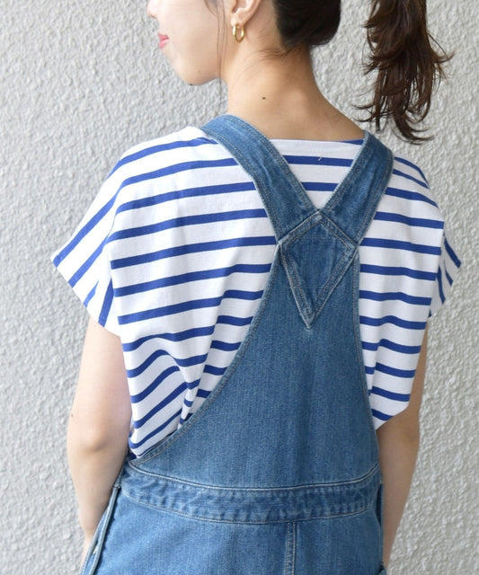 【SHIPS any別注】Le minor: ボートネック フレンチスリーブ ボーダーカットソー