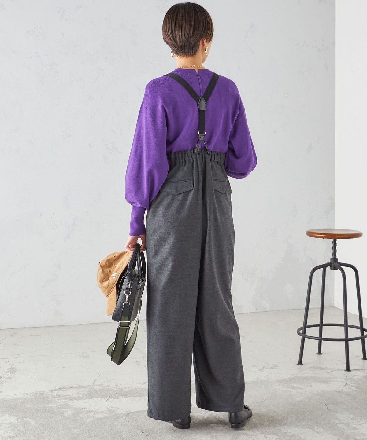 〈手洗い可能〉ボートネック ウェスト フィット プルオーバー