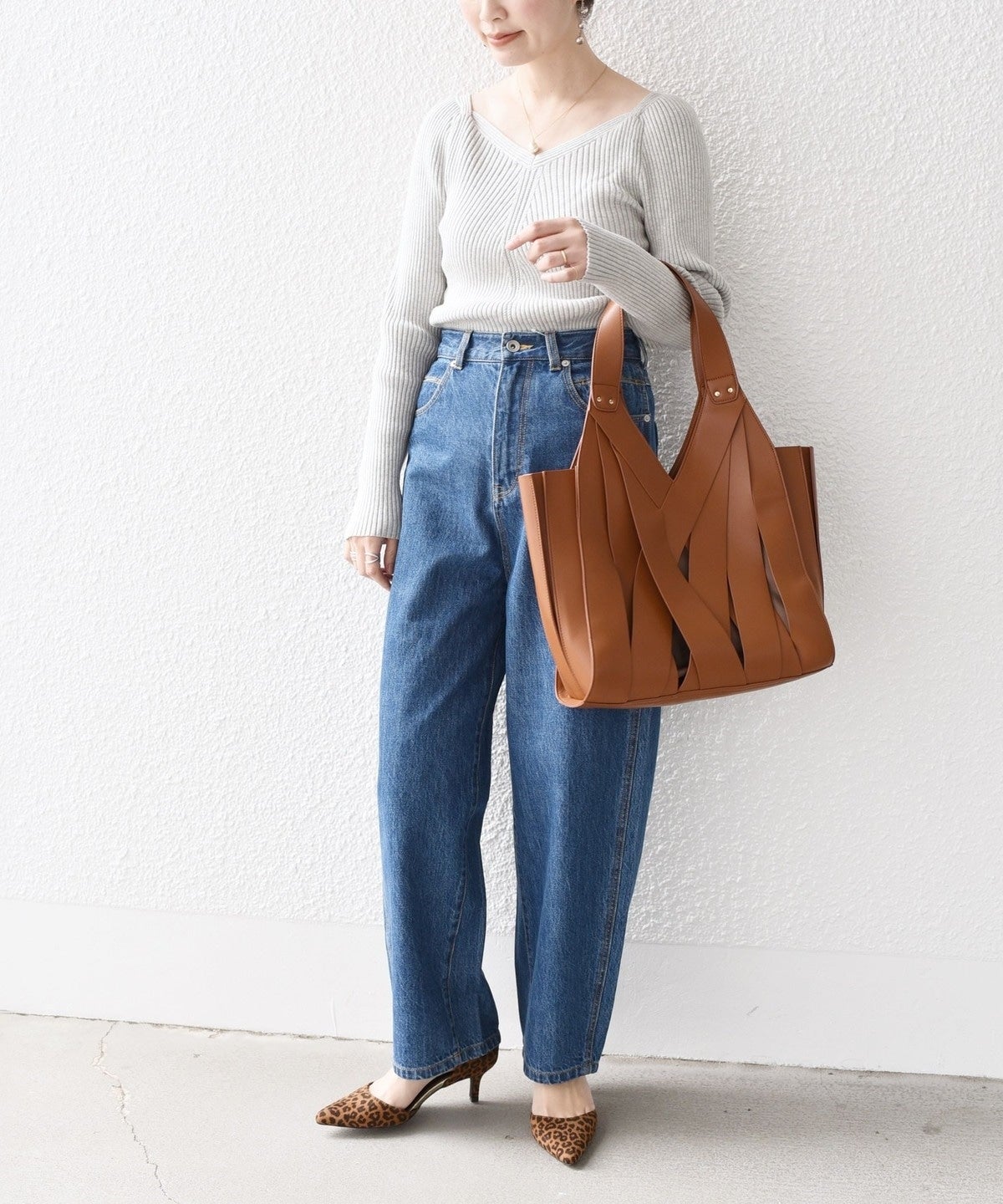 〈手洗い可能〉シルク ブレンド スクエア リブ ニット