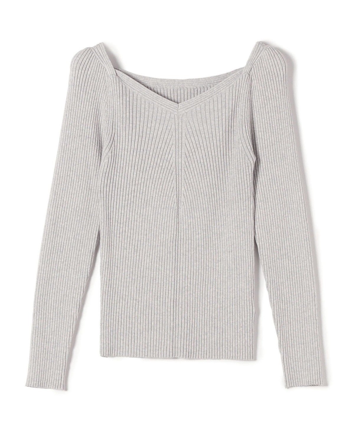 〈手洗い可能〉シルク ブレンド スクエア リブ ニット