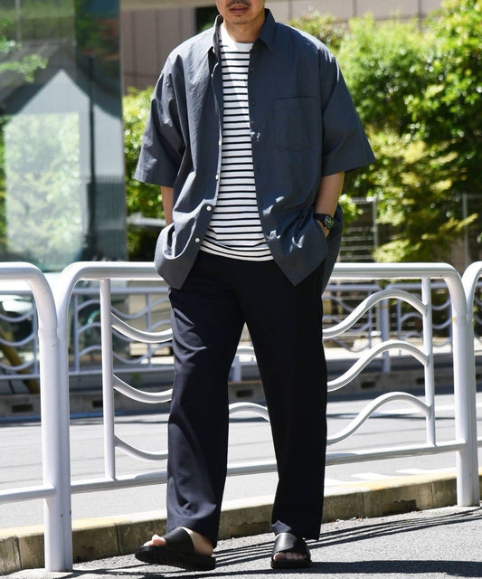 SHIPS any: ビックシルエット レギュラーカラー ハーフスリーブ シャツ