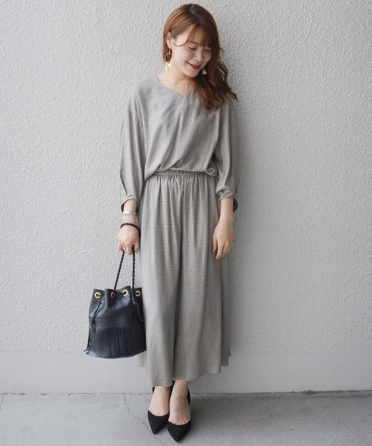 【手洗い可能】グレンチェックスカーチョ