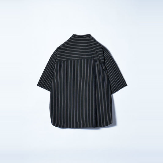 SHIPS any: 〈洗濯機可能〉コットン/リネン ストライプ バンド スキッパー ハーフスリーブ シャツ