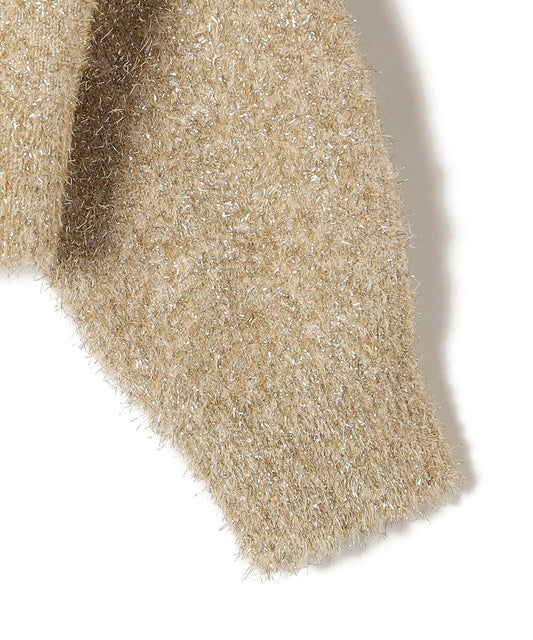 〈手洗い可能〉グリッター ラメ クルーネック カーディガン