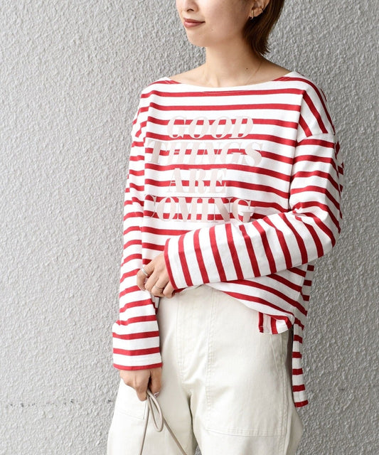 【WEB限定】プリントボーダールーズトップス