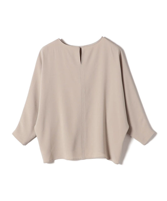 〈手洗い可能〉アセテート混 バックサテン Tブラウス