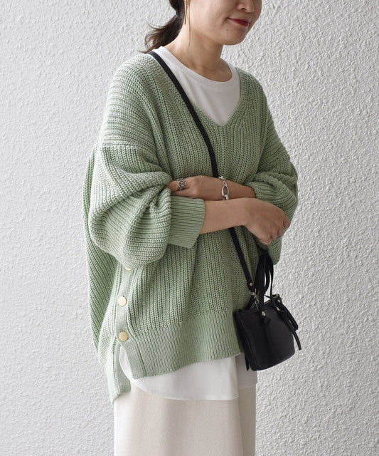 【WEB限定】〈手洗い可能〉スキッパーニット×ロンTセット 21FW