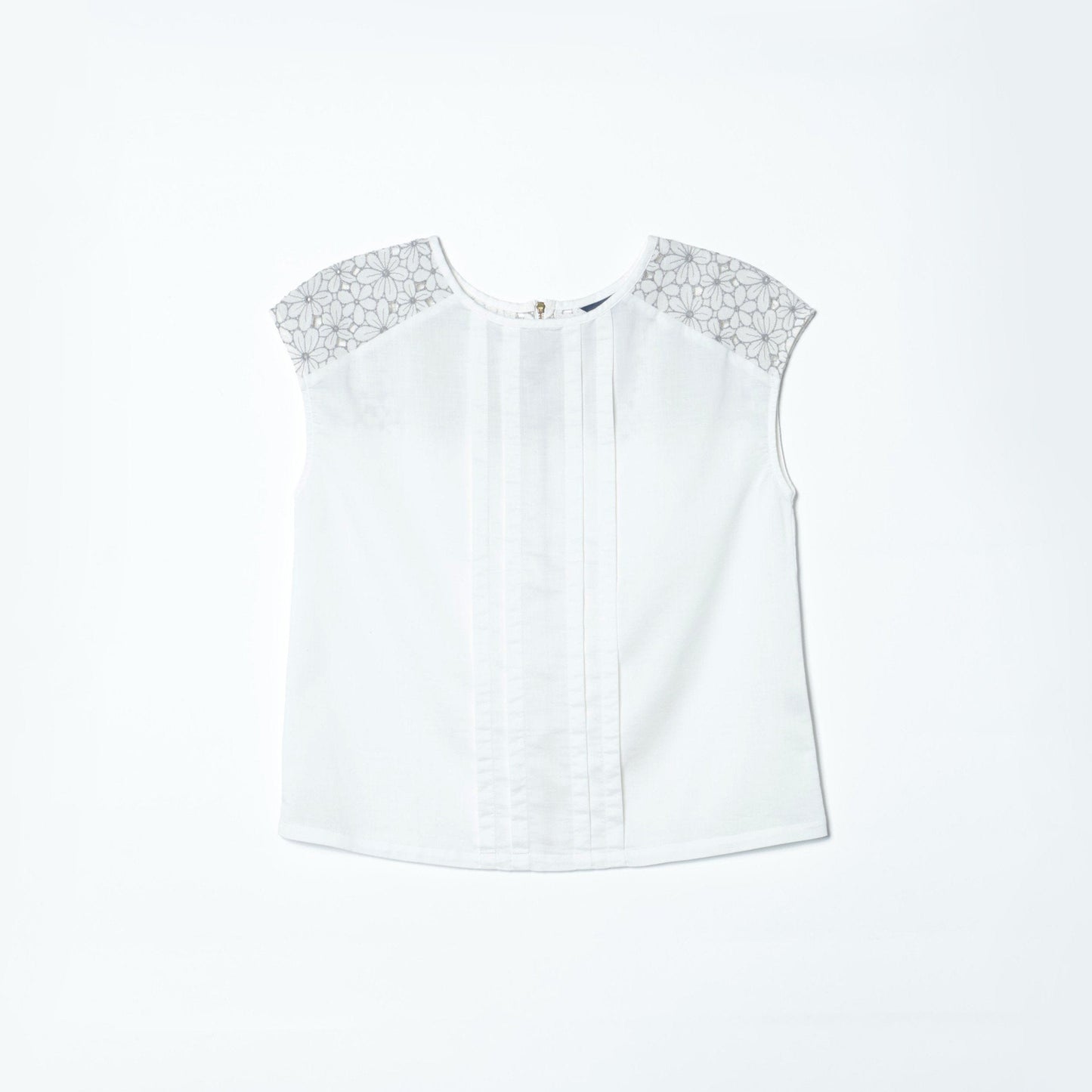 WHT LACE COMBI BACK ZIP BL