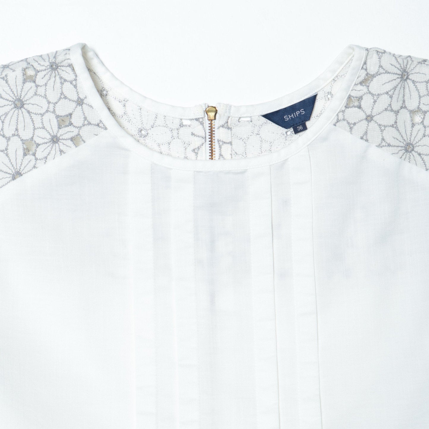 WHT LACE COMBI BACK ZIP BL