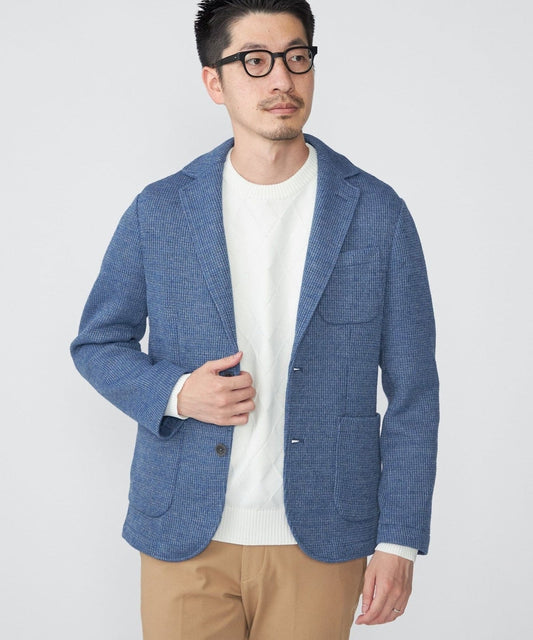 SHIPS:〈手洗い可能〉TEXBRID(R) 撚杢 畔編み 2ボタン ジャケット