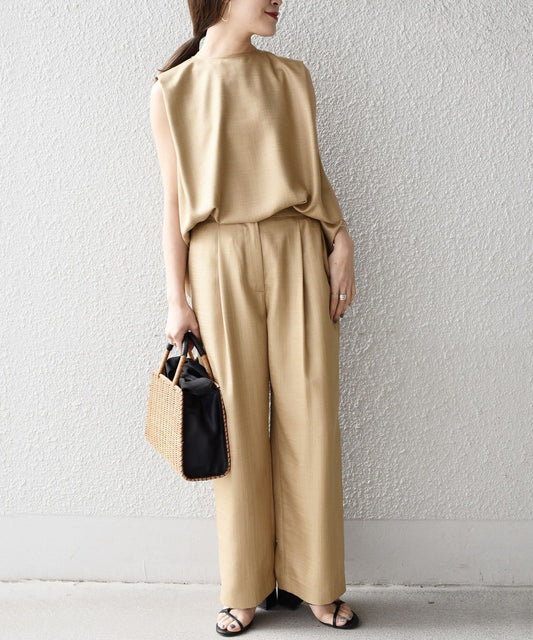 リネンライクスラブノースリーブプルオーバー