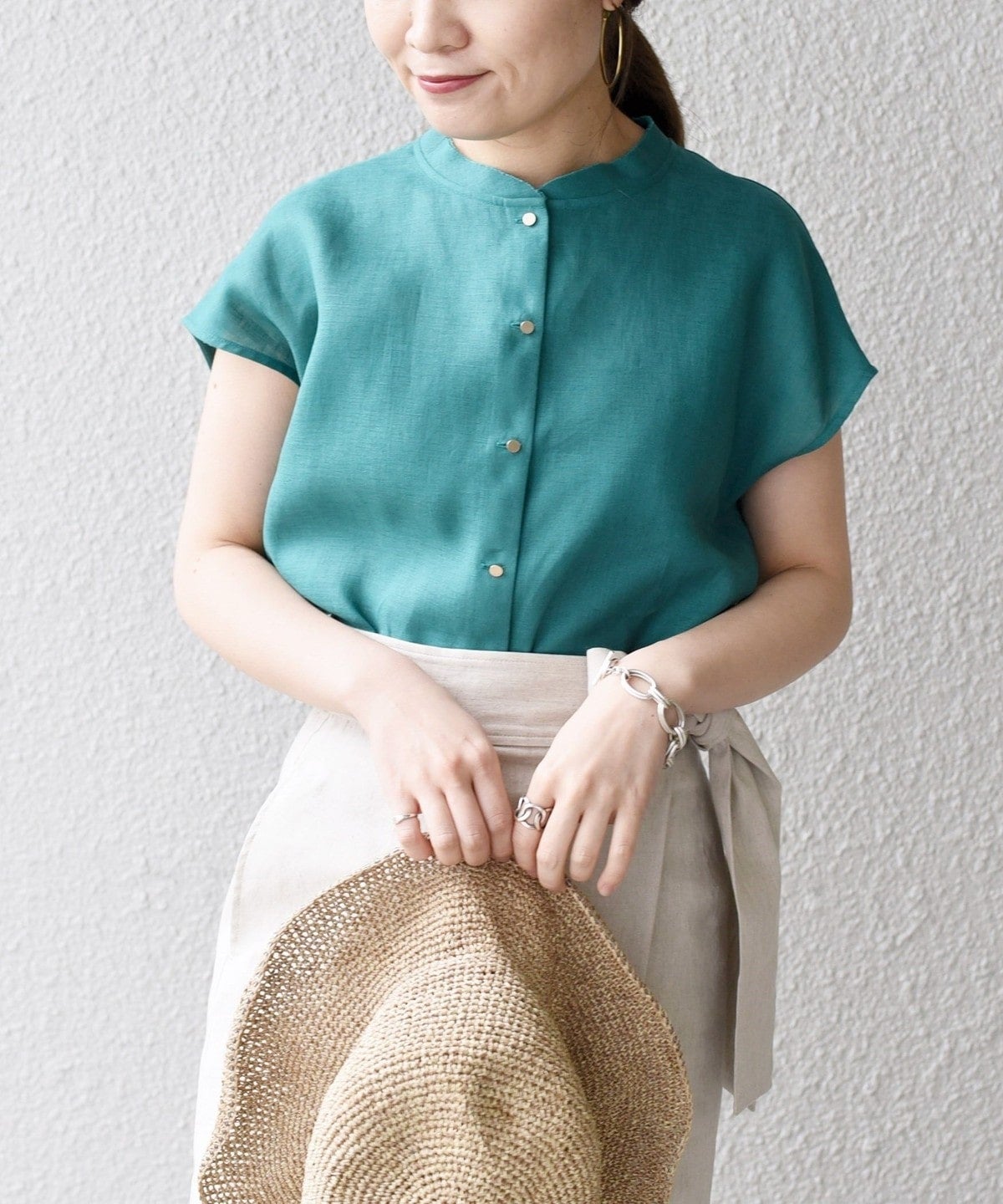 〈手洗い可能〉テレデランカットオフカラーシャツ