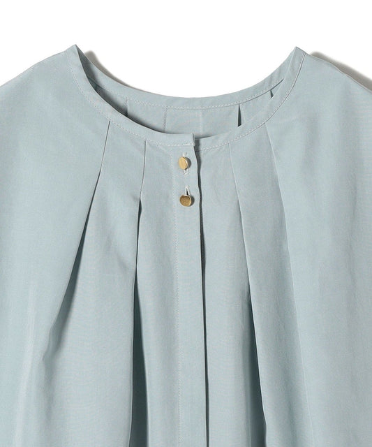 【WEB限定】〈洗濯機可能〉麻混 フロント タック ドルマン ブラウス