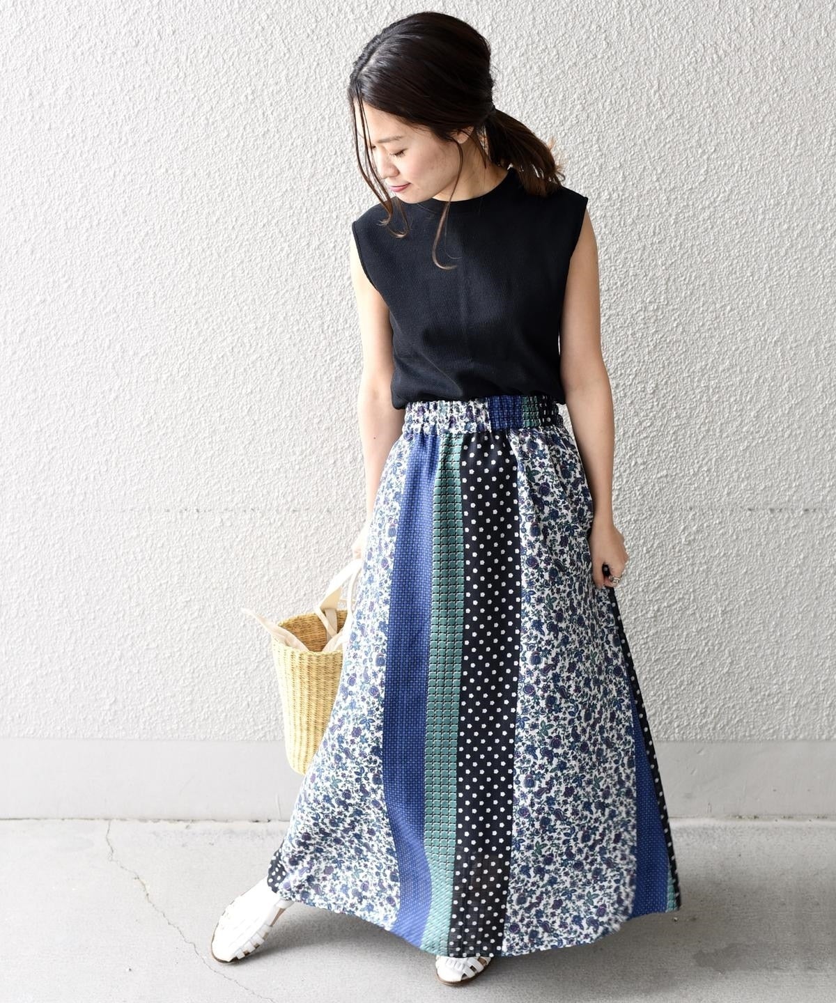 liflattie ships:パッチワークギャザースカート