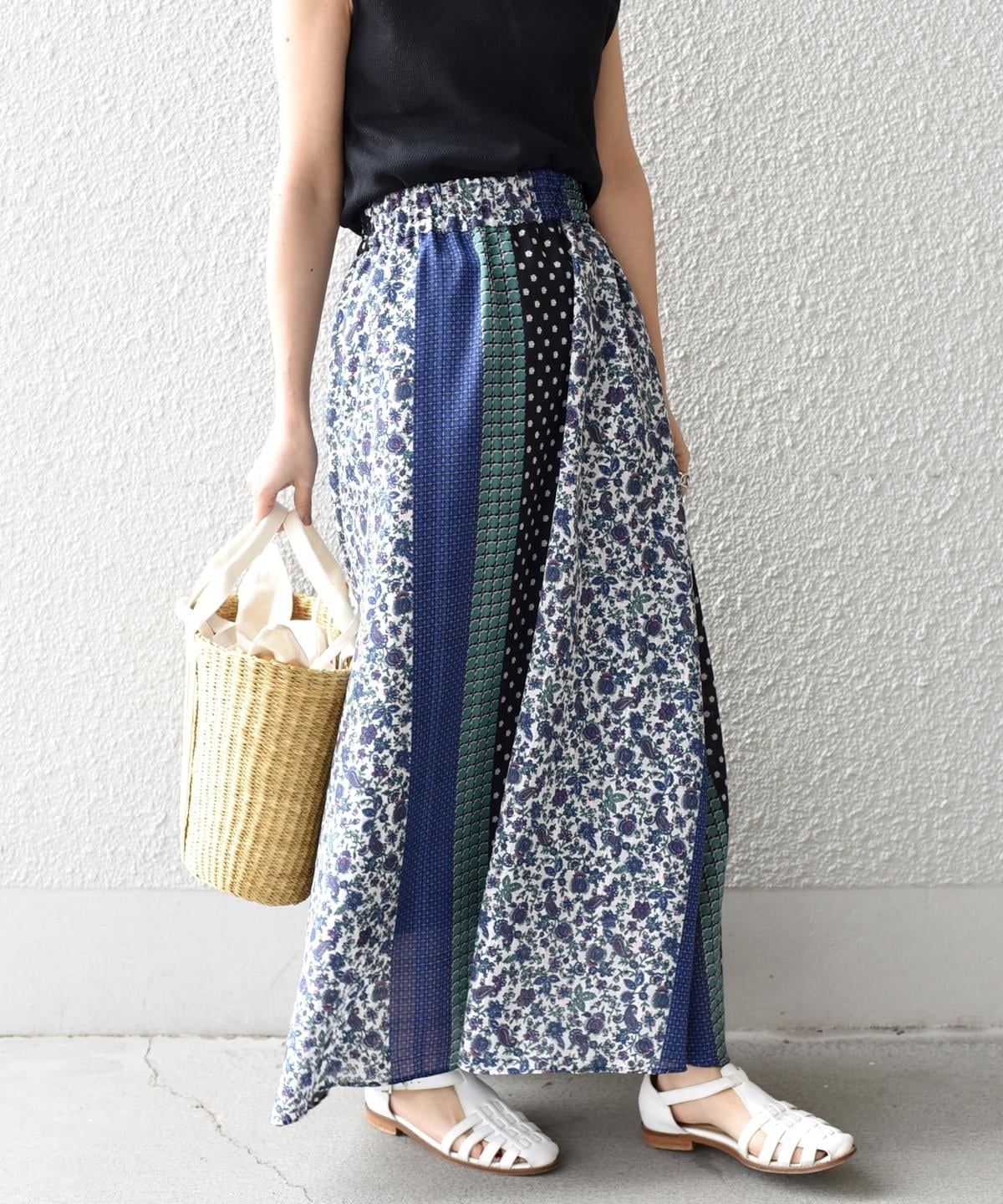 liflattie ships:パッチワークギャザースカート