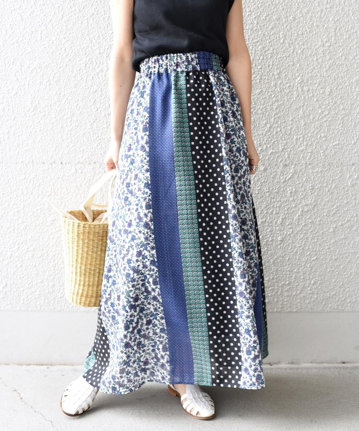 liflattie ships:パッチワークギャザースカート